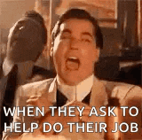 a man in a suit and tie is screaming while holding a napkin in his hand .