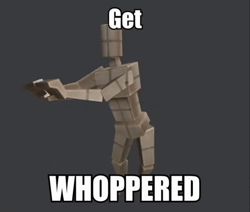 a 3d model of a person with the words get whoppered on the bottom