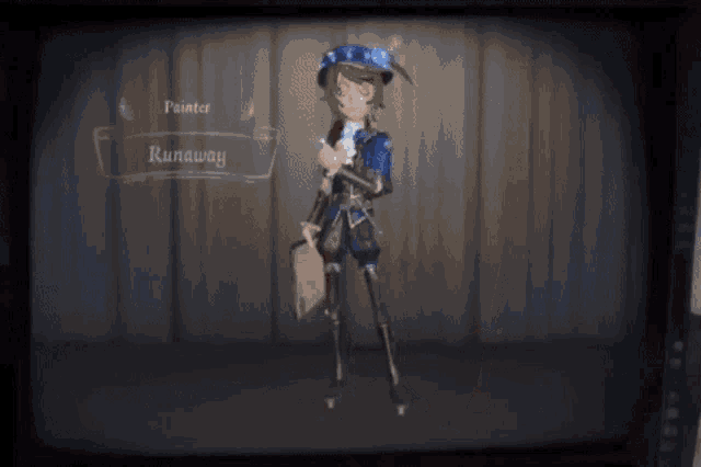 a video game character with the name runaway on the screen