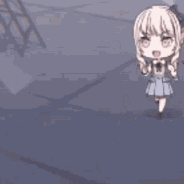 a couple of anime girls are standing next to each other on a dark background .