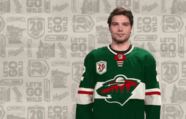 a hockey player with the number 20 on his shirt