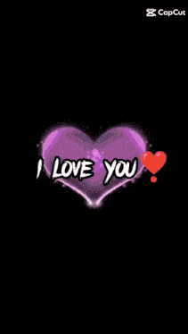 a pink heart that says i love you with a red heart