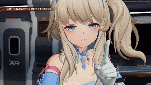 a girl with blonde hair and blue eyes giving a thumbs up in a video game