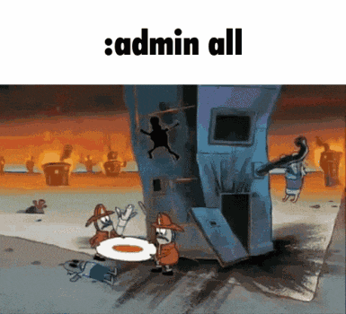 a cartoon scene with the words admin all at the bottom
