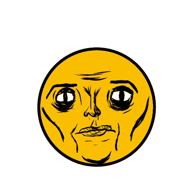 a cartoon drawing of a yellow smiley face