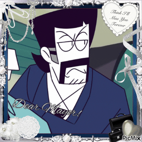 a picture of a cartoon character with the words " dear mayor "
