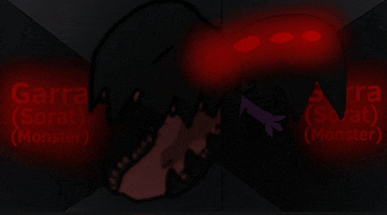 a drawing of a monster with the word garra written on the bottom right
