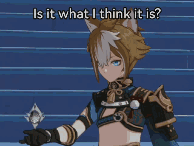 a cartoon character with the words is it what i think it is on top