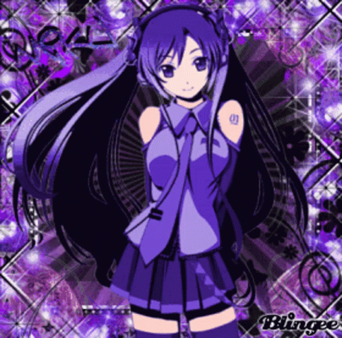 Purple Hatsune Miku GIF - Purple Hatsune Miku Purple Heart GIFs