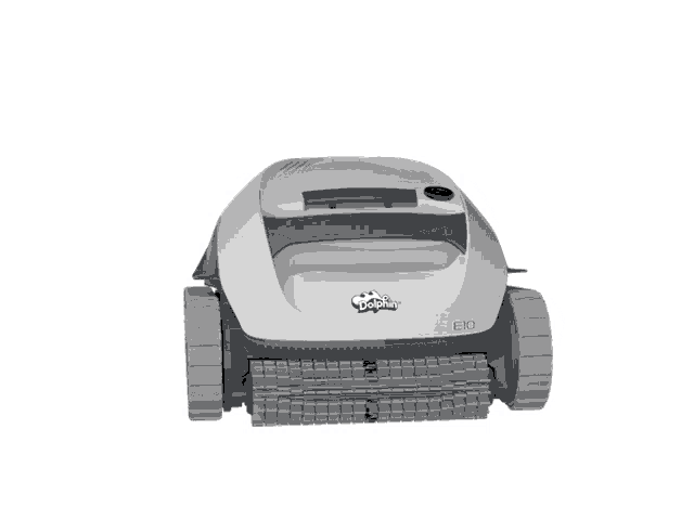 a gray and white swimming pool cleaner from the brand dophin