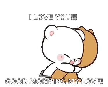 a cartoon of a teddy bear kissing another teddy bear on the cheek .