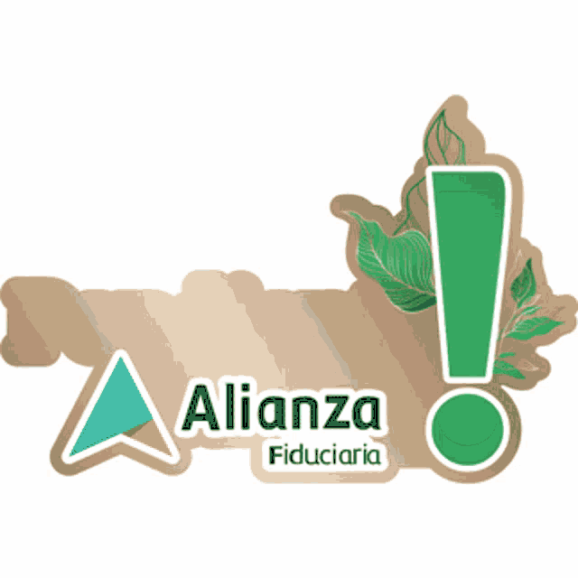 a logo for pendiente alianza fiduciaria with a green exclamation point