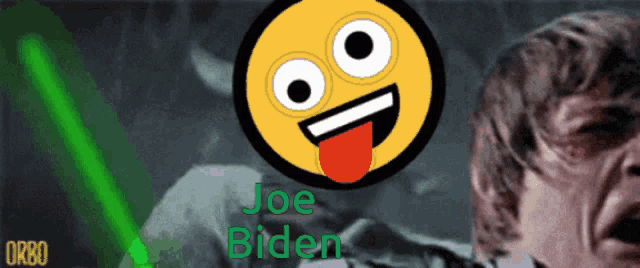 a picture of a man with a smiley face and the words joe biden below it