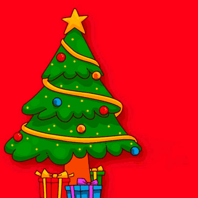 a cartoon christmas tree with a star on top and the words bo nadal above it