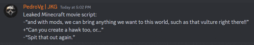 a screenshot of pedrovg jkg 's discord conversation