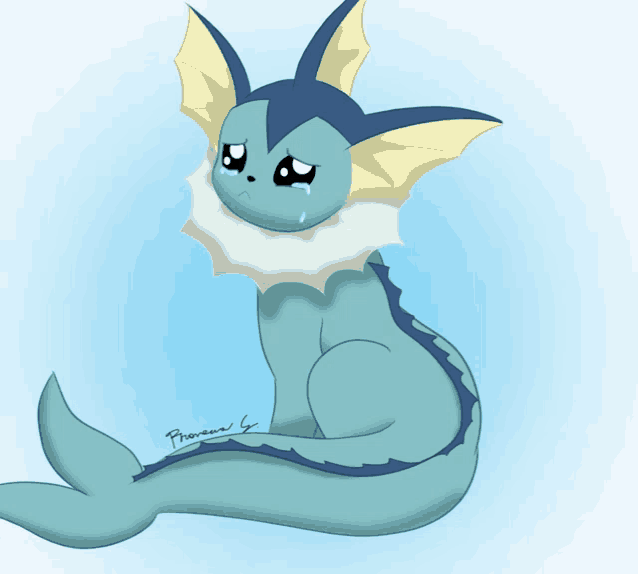 a drawing of a blue and yellow pokemon with the name princess written on the bottom
