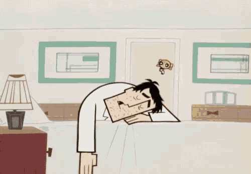 bubbles from the powerpuff girls is laying on a man 's head