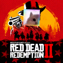 a poster for red dead redemption 2 shows a cowboy holding a gun