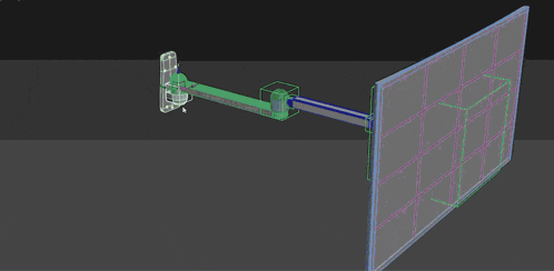 a 3d model of a metal object with a shadow on the floor
