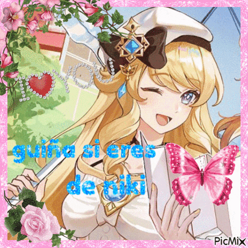 a picture of a girl with the words guina si eres de tiki on the bottom