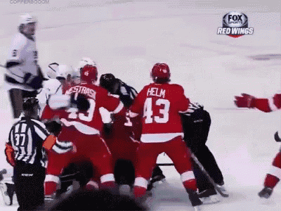 a hockey game is being broadcasted on fox sports