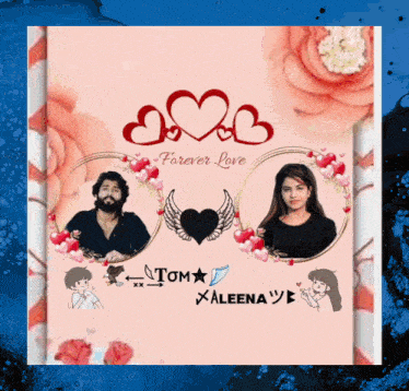 a poster that says forever love with a man and woman