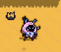a pixel art drawing of a rabbit with a crown on it