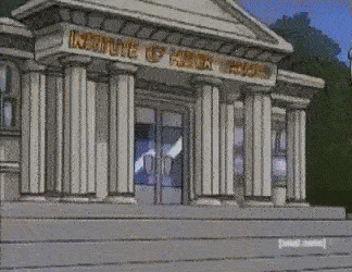 a cartoon drawing of a building with the words institute of horticulture on it