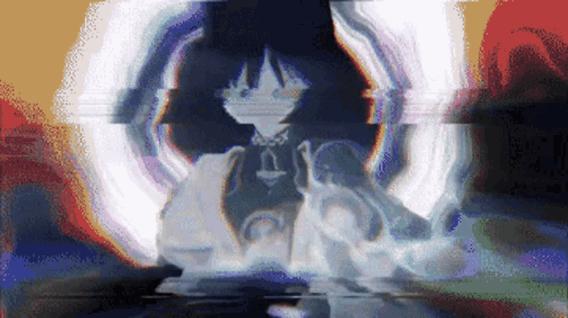 a pixelated image of a girl with a circle around her head