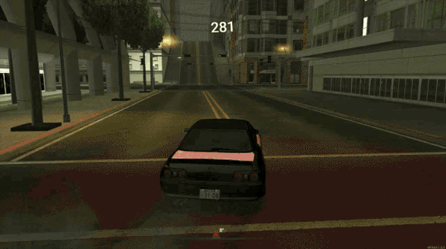 a police car is parked in front of a building with the number 1765
