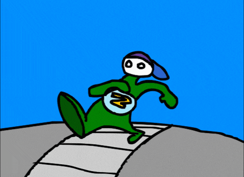a cartoon drawing of a worm with the letter z in it
