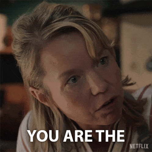 a woman says " you are the " in a netflix advert