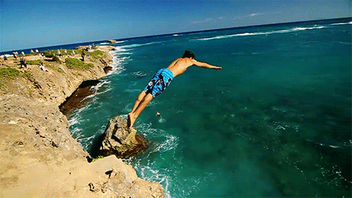 Traveling. GIF - Cliff Dive Travel GIFs