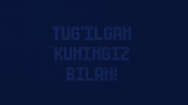 a sign that says tug'ilgan kuningiz bolan