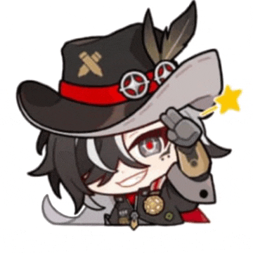 a cartoon character wearing a cowboy hat and goggles salutes with a star .