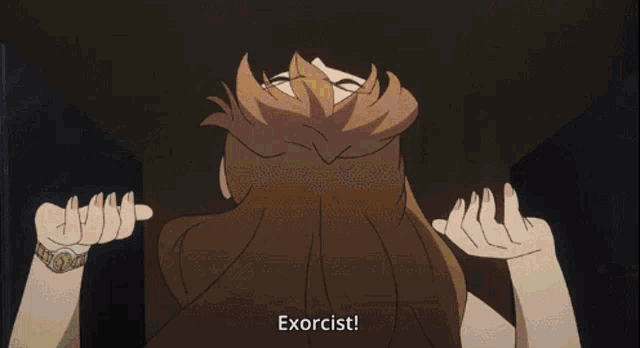 a girl with a beard says exorcist in a cartoon