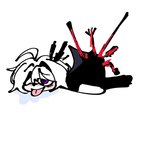 a drawing of a person laying down with blood coming out of their head