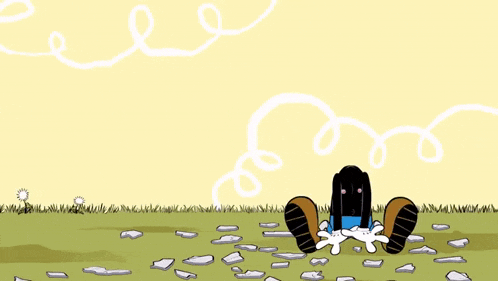 a cartoon character is drinking a fat gulp