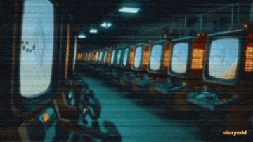 a row of ns monitors are lined up in a room