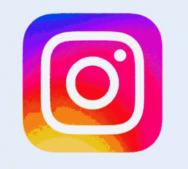 a colorful instagram icon with a white circle in the center