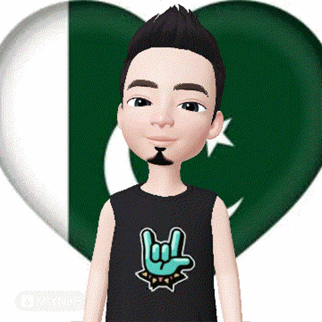 a cartoon character with a beard wearing a shirt that says i love you