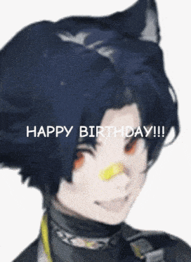 a picture of a person with the words happy birthday