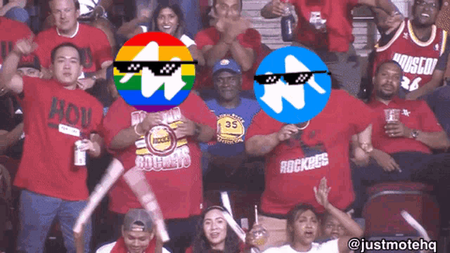 a group of people wearing shirts that say rockets