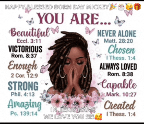 a poster that says happy blessed born day mickey on the top
