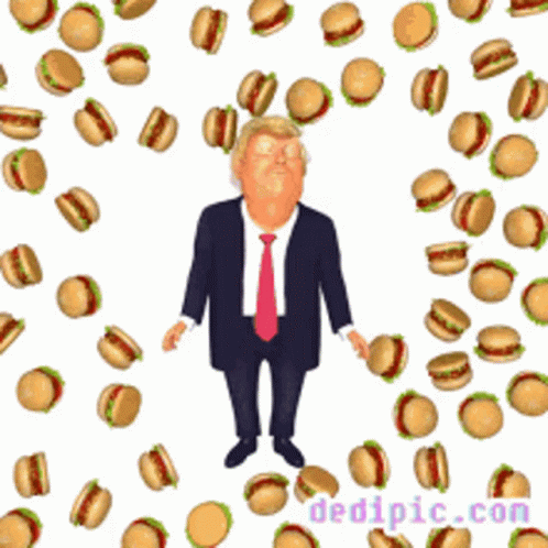 Donald Trump Burgers GIF - Donald Trump Burgers Snow Angel GIFs