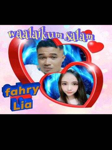a picture of a man and a woman with the words waalaikum salam fahreny lia