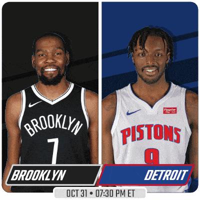 the brooklyn nets and the detroit pistons are playing each other on oct 31