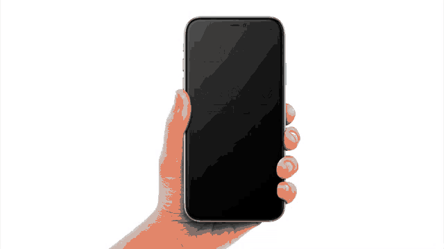 a hand is holding a smart phone with a card that says print on it