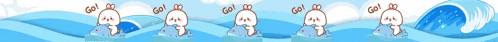 a cartoon drawing of a person standing on a wave