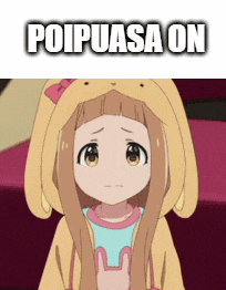 a girl in a bunny costume with the words " poipusa on " on the bottom